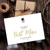 Minimal Exquisite Gorgeous Script Best Man  招待状