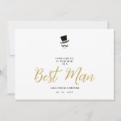 Minimal Exquisite Gorgeous Script Best Man 招待状 (正面)
