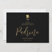 Minimal Exquisite Gorgeous Script Spanish Padrino 招待状 (正面)