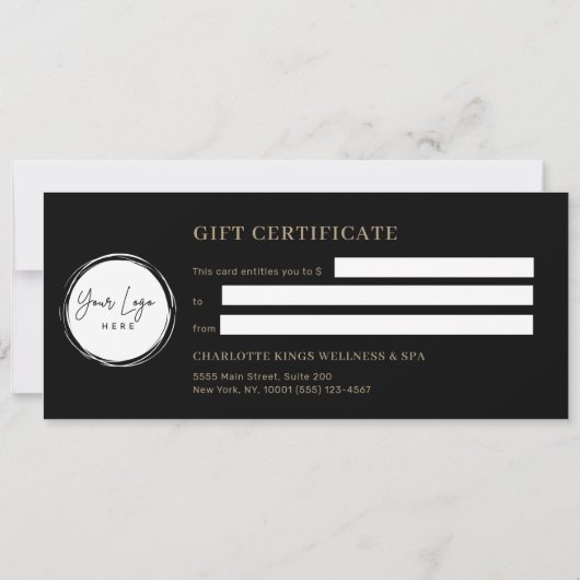 Minimal Eyebrow Black Logo Gift Certificate (裏面)