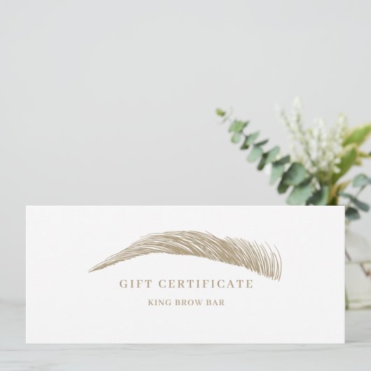 Minimal Eyebrow Logo Gift Certificate (スタンド正面)