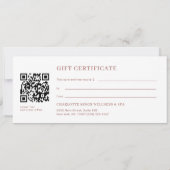Minimal Eyebrow Salon QR Code Gift Certificate (裏面)