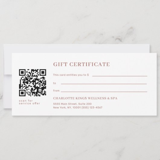 Minimal Eyebrow Salon QR Code Gift Certificate (裏面)