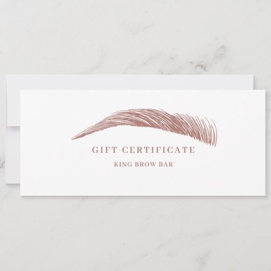 Minimal Eyebrow Salon QR Code Gift Certificate (正面)