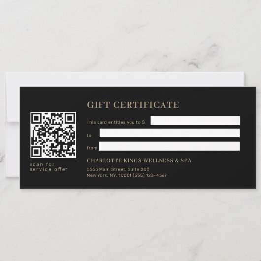 Minimal Eyebrow Salon QR Code Gift Certificate (裏面)