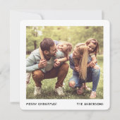 Minimal Family Name & Year Christmas Photo Collage シーズンカード (正面)