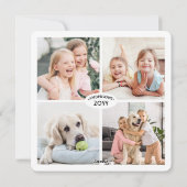 Minimal Family Name & Year Christmas Photo Collage シーズンカード (裏面)