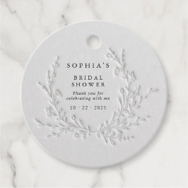 Minimal Faux Blind Deboss Cotton Bridal Favor Tags フェイバータグ