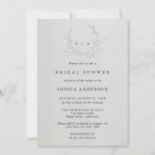 Minimal Faux Blind Deboss Cotton Bridal Shower 招待状 (正面)