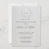 Minimal Faux Blind Deboss Cotton  Rehearsal Dinner 招待状 (正面)