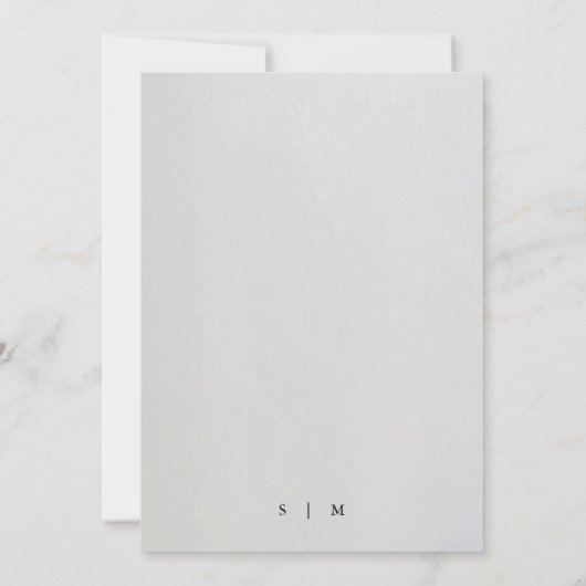 Minimal Faux Blind Deboss Cotton  Rehearsal Dinner 招待状 (裏面)