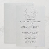 Minimal Faux Blind Deboss Cotton  Rehearsal Dinner 招待状 (正面/裏面)