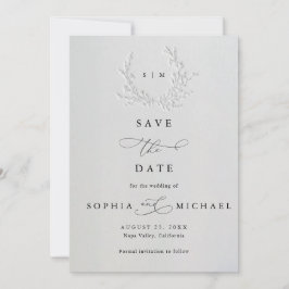 Minimal Faux Blind Deboss Cotton Save The Date セーブザデート