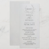 Minimal Faux Blind Deboss Cotton Wedding Flat Menu メニュー (正面/裏面)