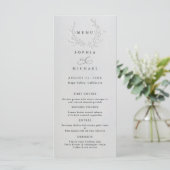 Minimal Faux Blind Deboss Cotton Wedding Flat Menu メニュー (スタンド正面)
