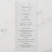 Minimal Faux Blind Deboss Cotton Wedding Flat Menu メニュー (正面)