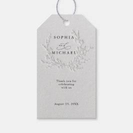 Minimal Faux Blind Deboss Cotton Wedding Gift Tag ギフトタグ