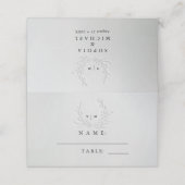 Minimal Faux Blind Deboss Cotton Wedding Place  プレイスカード (外部開封)