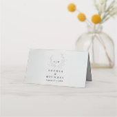 Minimal Faux Blind Deboss Cotton Wedding Place  プレイスカード (裏面)