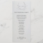 Minimal Faux Blind Deboss Cotton Wedding Program プログラム (裏面)