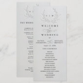 Minimal Faux Blind Deboss Cotton Wedding Program プログラム (正面/裏面)