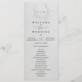 Minimal Faux Blind Deboss Cotton Wedding Program プログラム