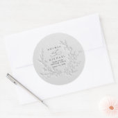 Minimal Faux Blind Deboss Cotton Wedding Sticker ラウンドシール (封筒)