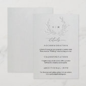 Minimal Faux Blind Deboss Wedding エンクロージャーカード (正面/裏面)