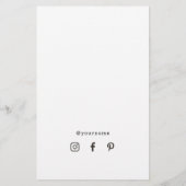 Minimal Faux Gold White Black Line Menu チラシ (裏面)
