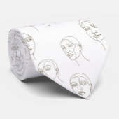 Minimal Female Face Line Pattern (1) ネクタイ (ロール)