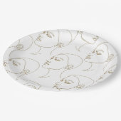 Minimal Female Face Line Pattern (1) ペーパープレート (アングル)