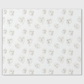 Minimal Female Face Line Pattern (1) ラッピングペーパー (フラット)