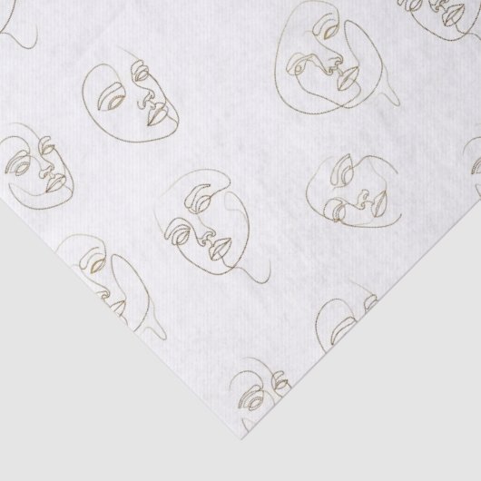 Minimal Female Face Line Pattern (1) 薄葉紙 (詳細)