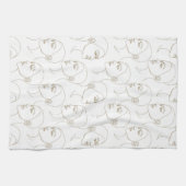 Minimal Female Face Line Pattern (2) キッチンタオル (横)