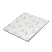 Minimal Female Face Line Pattern (2) タイル (側面)