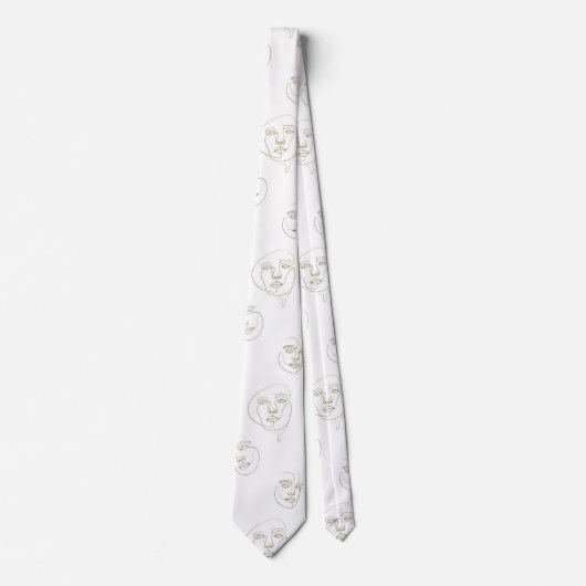 Minimal Female Face Line Pattern (2) ネクタイ (正面)
