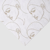 Minimal Female Face Line Pattern (2) 薄葉紙 (詳細)