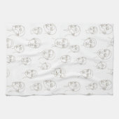 Minimal Female Face Line Pattern (3) キッチンタオル (横)