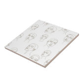 Minimal Female Face Line Pattern (3) タイル (側面)