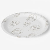 Minimal Female Face Line Pattern (3) ペーパープレート (アングル)