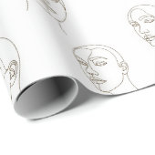 Minimal Female Face Line Pattern (3) ラッピングペーパー (ロールコーナー)