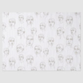 Minimal Female Face Line Pattern (3) 薄葉紙 (正面)