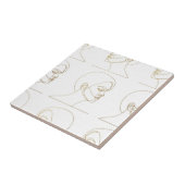 Minimal Female Face Line Pattern (4) タイル (側面)