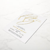 Minimal Fifty and Fabulous 50 Birthday Party Gold 箔招待状 (回転した状態)