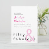 Minimal Fifty and Fabulous 50th Birthday 招待状 (スタンド正面)