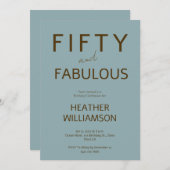 Minimal Fifty and Fabulous 50th Birthday  招待状 (正面/裏面)