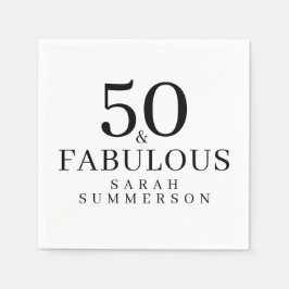 Minimal Fifty and Fabulous 50th Birthday Party スタンダードカクテルナプキン