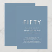 Minimal Fifty and Fabulous 50th Birthday Party 招待状 (正面/裏面)