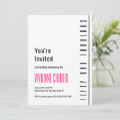 Minimal Fifty and Fabulous 50th Birthday Party 招待状 (スタンド正面)