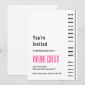 Minimal Fifty and Fabulous 50th Birthday Party 招待状 (正面/裏面)